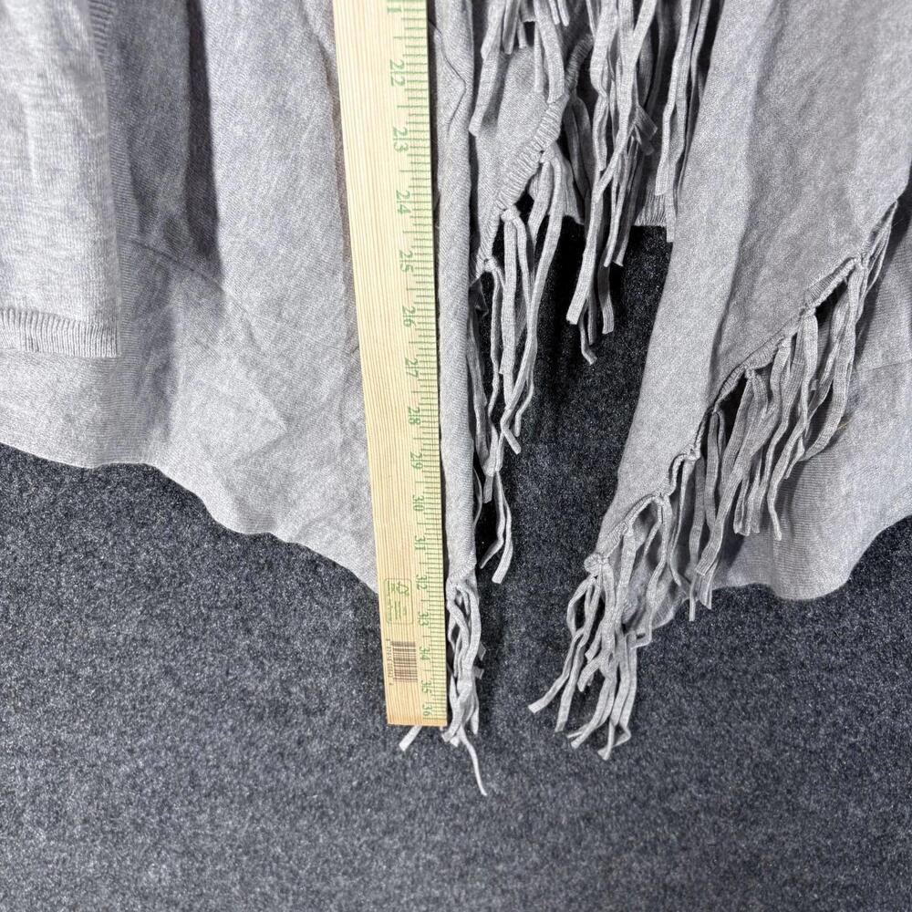 Vila Milano Cardigan Women L Large Gray Open Front Long Sleeve Fringe Casual - Picture 6 of 7
